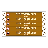 Značení potrubí, těžký topný olej,5 ks, 150 × 12 mm